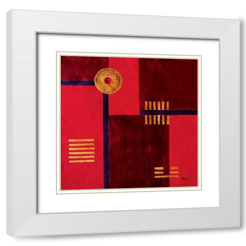 Sun White Modern Wood Framed Art Print with Double Matting by Manek, Sabira