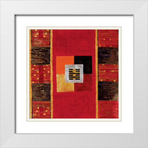 Meng White Modern Wood Framed Art Print with Double Matting by Manek, Sabira