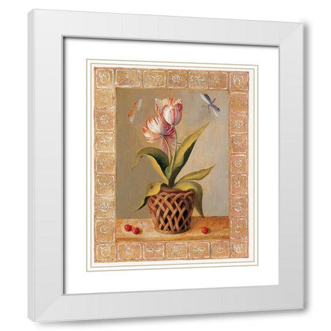 La Tulipe White Modern Wood Framed Art Print with Double Matting by du Ciel, Milieu