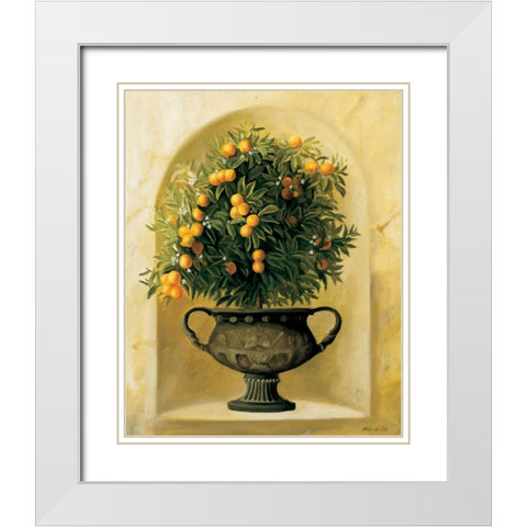 Oranges White Modern Wood Framed Art Print with Double Matting by du Ciel, Milieu