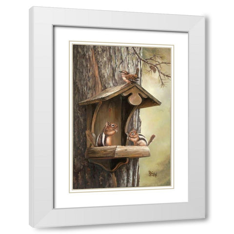 At Home White Modern Wood Framed Art Print with Double Matting by Schutte, Michel