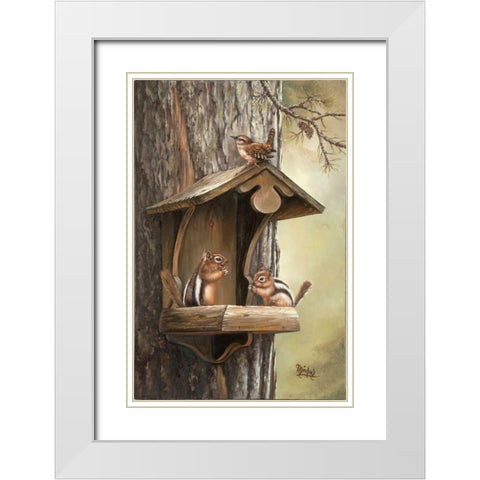 At Home White Modern Wood Framed Art Print with Double Matting by Schutte, Michel