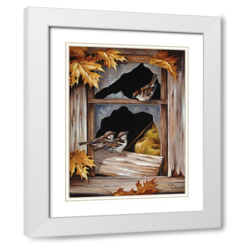 Talking White Modern Wood Framed Art Print with Double Matting by Schutte, Michel