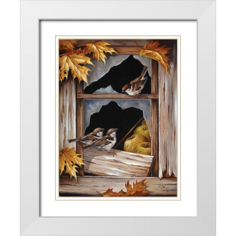 Talking White Modern Wood Framed Art Print with Double Matting by Schutte, Michel