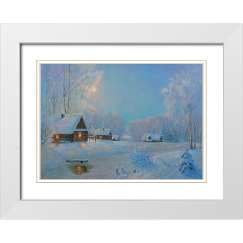 Winter II White Modern Wood Framed Art Print with Double Matting by Arndt, Nicolaj