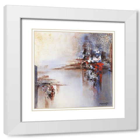 Concorde ll White Modern Wood Framed Art Print with Double Matting by Geurts, Nelly
