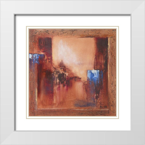 Bue sign I White Modern Wood Framed Art Print with Double Matting by Geurts, Nelly