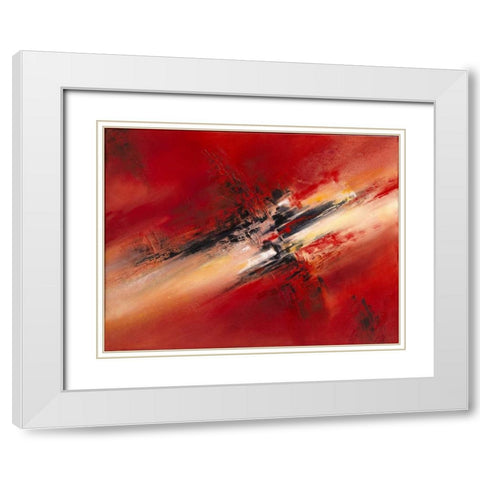 Abstraction II White Modern Wood Framed Art Print with Double Matting by Geurts, Nelly