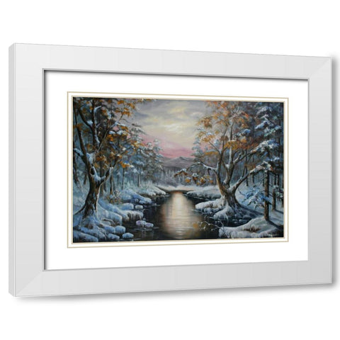 Cholod White Modern Wood Framed Art Print with Double Matting by Vlagyislav, Najgyonov
