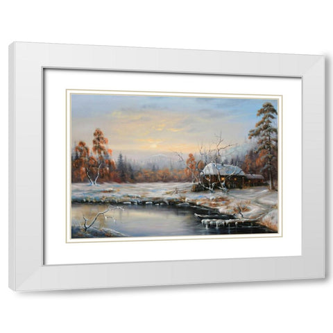 Zimuski White Modern Wood Framed Art Print with Double Matting by Vlagyislav, Najgyonov