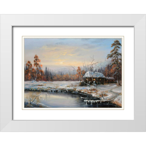 Zimuski White Modern Wood Framed Art Print with Double Matting by Vlagyislav, Najgyonov