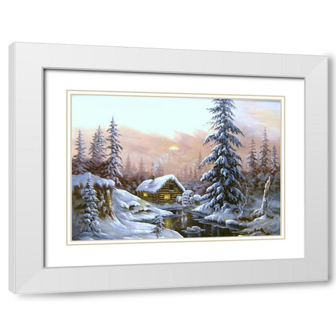 Nochy Rozdestva White Modern Wood Framed Art Print with Double Matting by Vlagyislav, Najgyonov