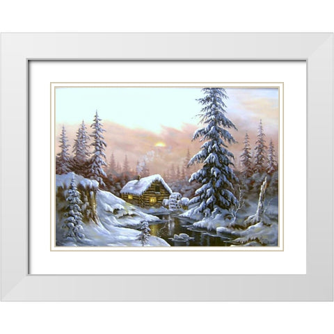 Nochy Rozdestva White Modern Wood Framed Art Print with Double Matting by Vlagyislav, Najgyonov