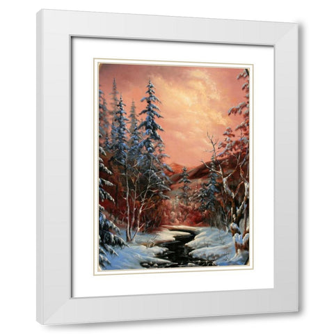 Lunnaja Nochy White Modern Wood Framed Art Print with Double Matting by Vlagyislav, Najgyonov