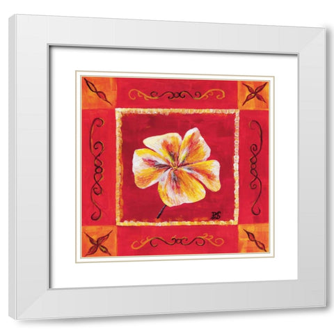 Retro Orange II White Modern Wood Framed Art Print with Double Matting by van Aanholt, Pascalle