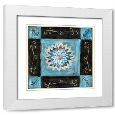Retro Blue I White Modern Wood Framed Art Print with Double Matting by van Aanholt, Pascalle