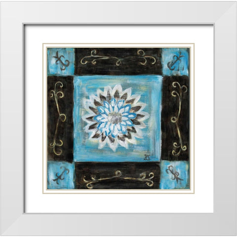 Retro Blue I White Modern Wood Framed Art Print with Double Matting by van Aanholt, Pascalle