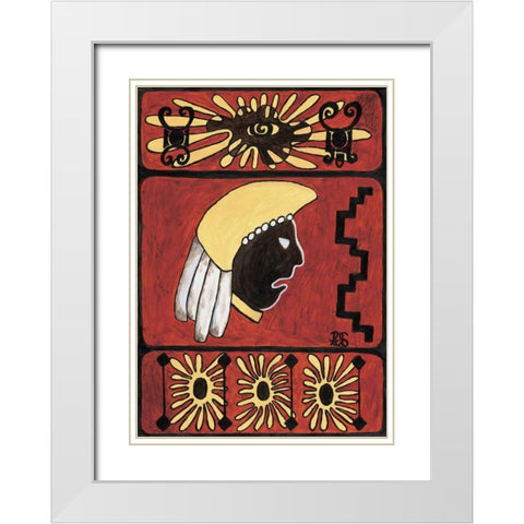 Etnica I White Modern Wood Framed Art Print with Double Matting by van Aanholt, Pascalle