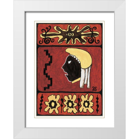 Etnica II White Modern Wood Framed Art Print with Double Matting by van Aanholt, Pascalle