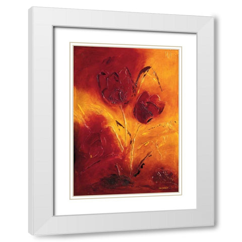 Blooming Tulips bouquet II White Modern Wood Framed Art Print with Double Matting by Pelzer-Janssen, Ine
