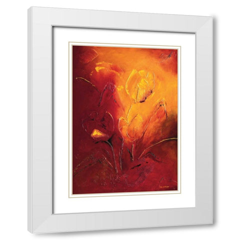Blooming Tulips bouquet III White Modern Wood Framed Art Print with Double Matting by Pelzer-Janssen, Ine