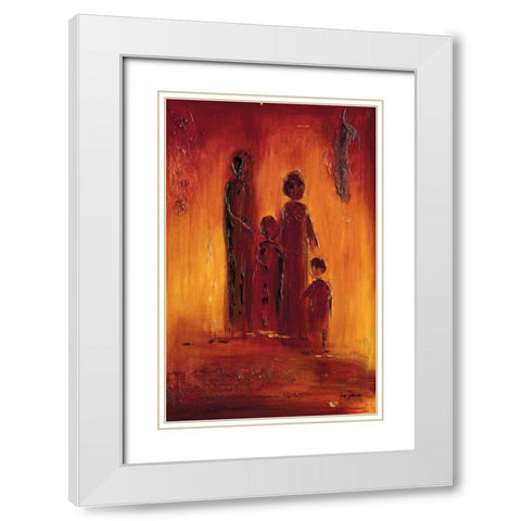 Siloutte II White Modern Wood Framed Art Print with Double Matting by Pelzer-Janssen, Ine