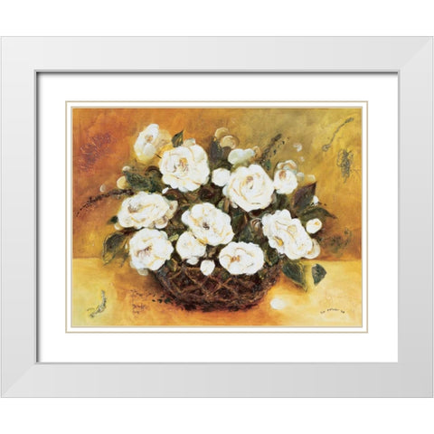 Bouqet White Flowers White Modern Wood Framed Art Print with Double Matting by Pelzer-Janssen, Ine