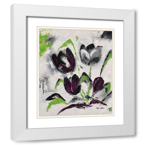 Abstract Tulip II White Modern Wood Framed Art Print with Double Matting by Pelzer-Janssen, Ine