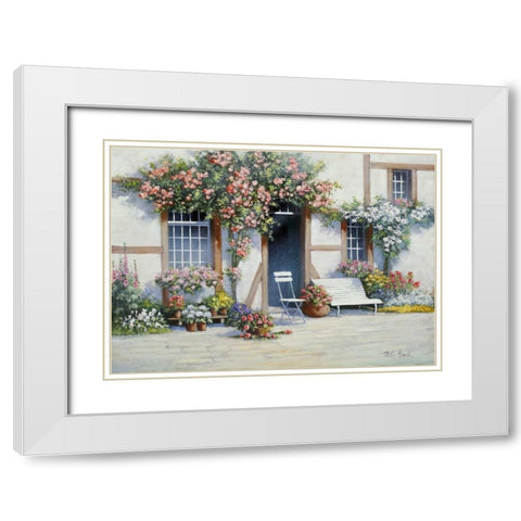 Pretty in pink White Modern Wood Framed Art Print with Double Matting by Motz, Peter