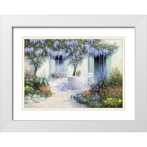 Somewhere some flowers White Modern Wood Framed Art Print with Double Matting by Motz, Peter