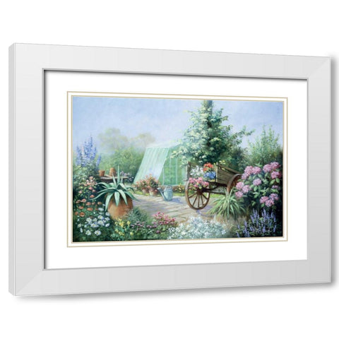 Peters place White Modern Wood Framed Art Print with Double Matting by Motz, Peter