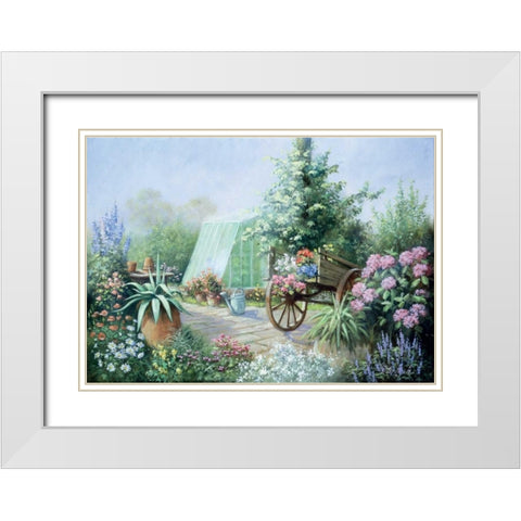 Peters place White Modern Wood Framed Art Print with Double Matting by Motz, Peter