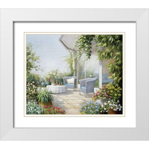 Summer afternoon White Modern Wood Framed Art Print with Double Matting by Motz, Peter