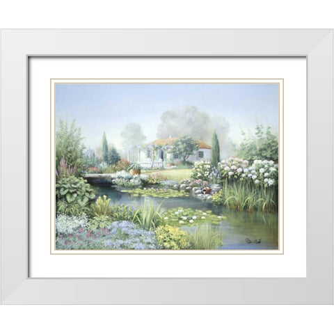 Treasure garden White Modern Wood Framed Art Print with Double Matting by Motz, Peter