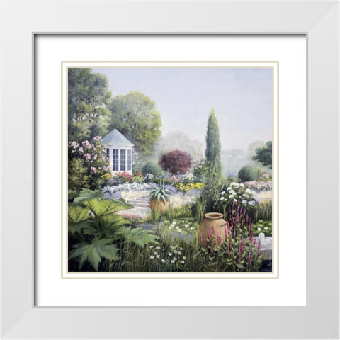 Paradise I White Modern Wood Framed Art Print with Double Matting by Motz, Peter