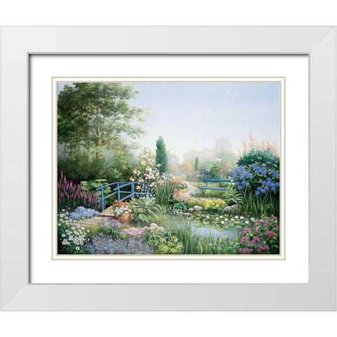 Bridge of love White Modern Wood Framed Art Print with Double Matting by Motz, Peter