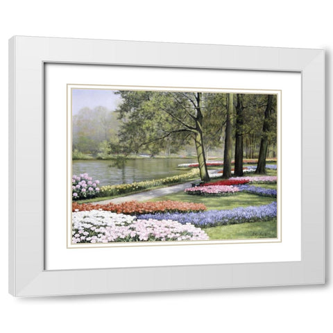 Floriade White Modern Wood Framed Art Print with Double Matting by Motz, Peter