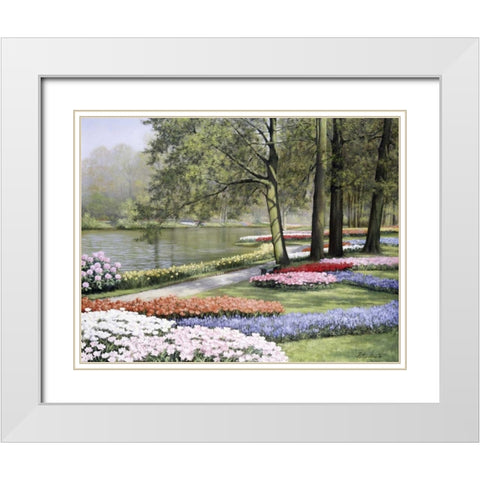 Floriade White Modern Wood Framed Art Print with Double Matting by Motz, Peter
