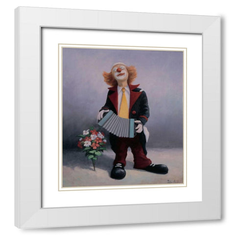 Accordion White Modern Wood Framed Art Print with Double Matting by Motz, Peter