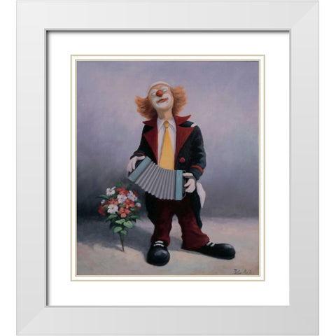 Accordion White Modern Wood Framed Art Print with Double Matting by Motz, Peter