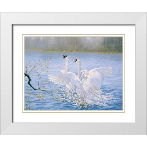 Catch me White Modern Wood Framed Art Print with Double Matting by Motz, Peter