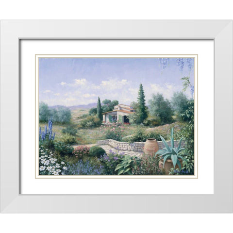 Italian Summer White Modern Wood Framed Art Print with Double Matting by Motz, Peter