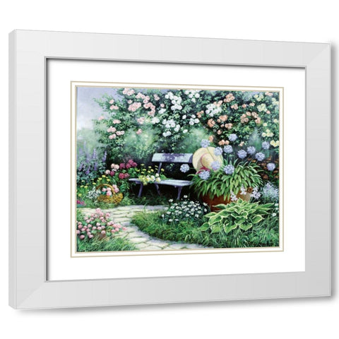 Lovely White Modern Wood Framed Art Print with Double Matting by Motz, Peter