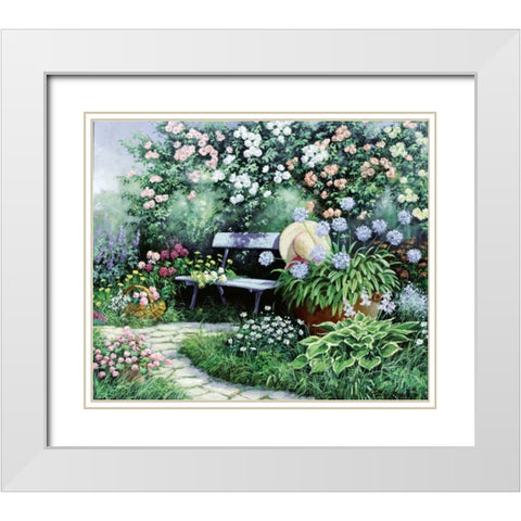 Lovely White Modern Wood Framed Art Print with Double Matting by Motz, Peter