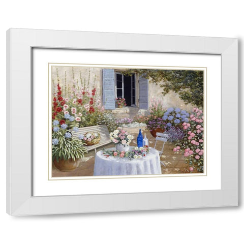 Sparkling scene White Modern Wood Framed Art Print with Double Matting by Motz, Peter