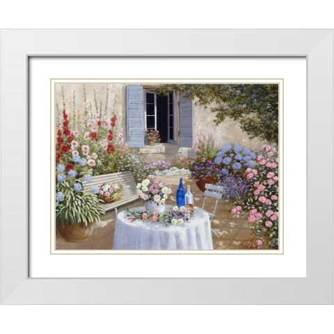 Sparkling scene White Modern Wood Framed Art Print with Double Matting by Motz, Peter