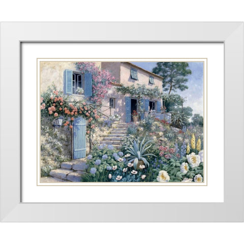 Stairs toâ€¦ White Modern Wood Framed Art Print with Double Matting by Motz, Peter