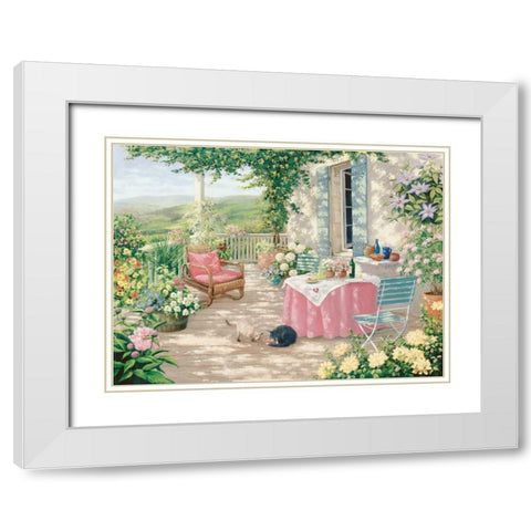 Brunch  White Modern Wood Framed Art Print with Double Matting by Motz, Peter