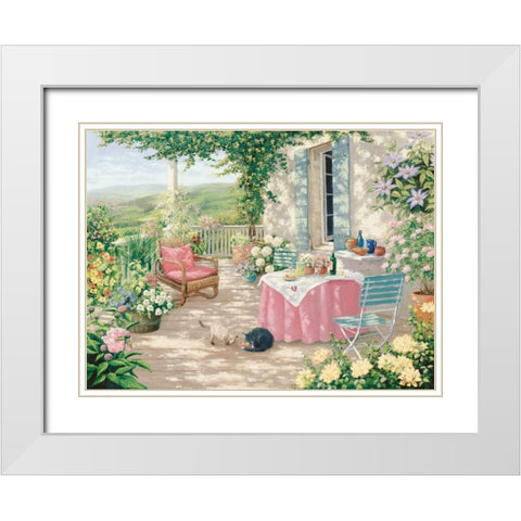 Brunch  White Modern Wood Framed Art Print with Double Matting by Motz, Peter