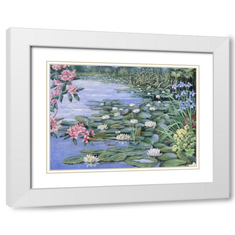 The lake White Modern Wood Framed Art Print with Double Matting by Motz, Peter